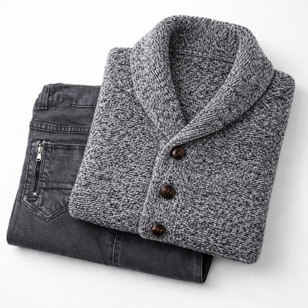 ZARA Kids Bundle – Gray Knit Cardigan & Black Jeans, Size 8, Great Condition